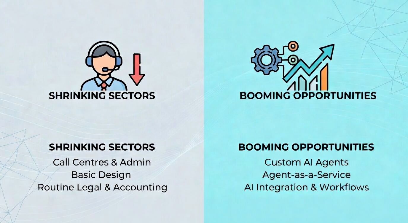 AI Shift 2026: Old Jobs Fading, New Ones Rising – Axentia Helps - Blog post featured image